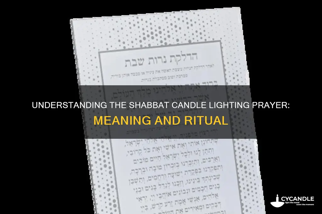 what is the shabbat candle lighting prayer