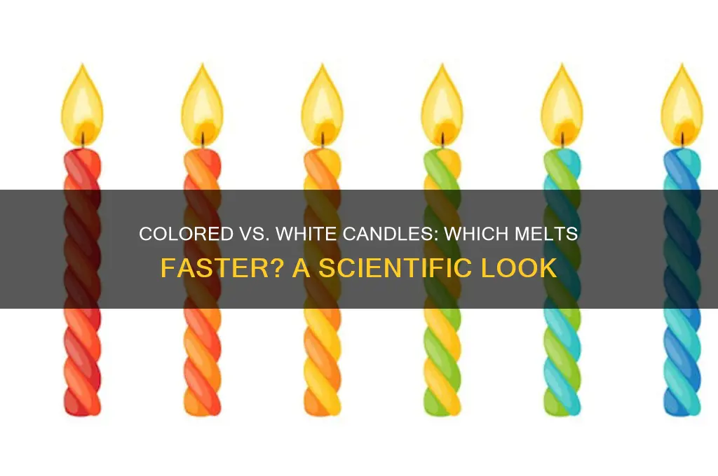 what melts faster colored candles or white candles