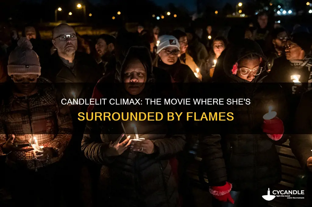 what movie ends with the female character surrounded by candles