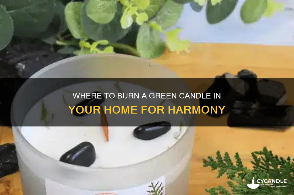 what place in the house should i burn green candle