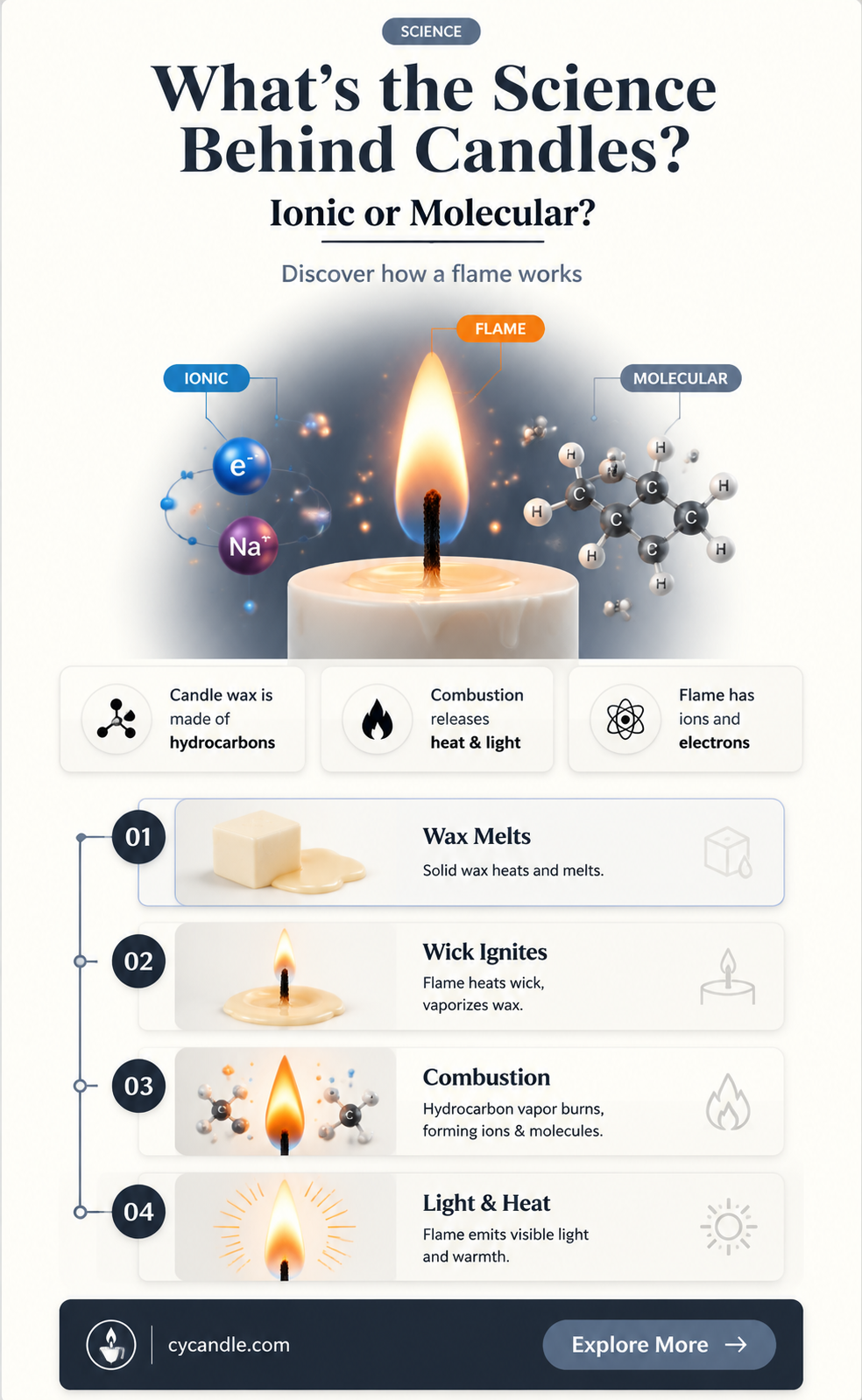 are candles ionic or molecular