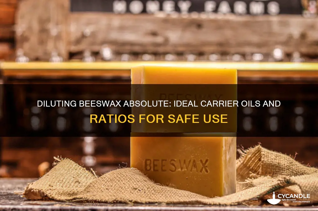 what should beeswax absolute be diluted to