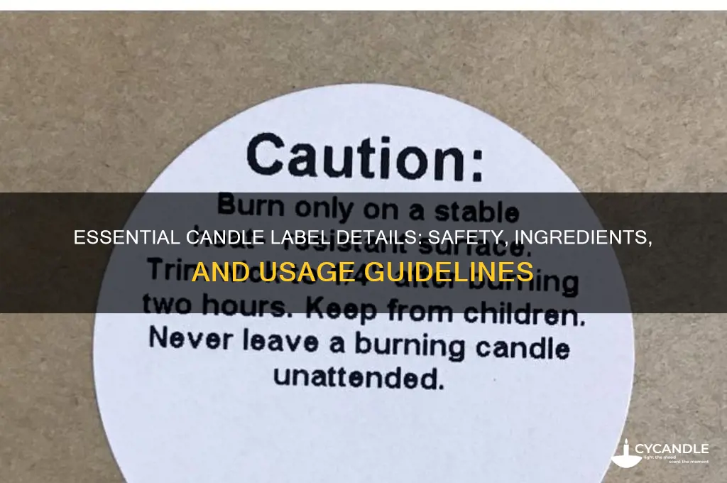 what should i write down on candle label