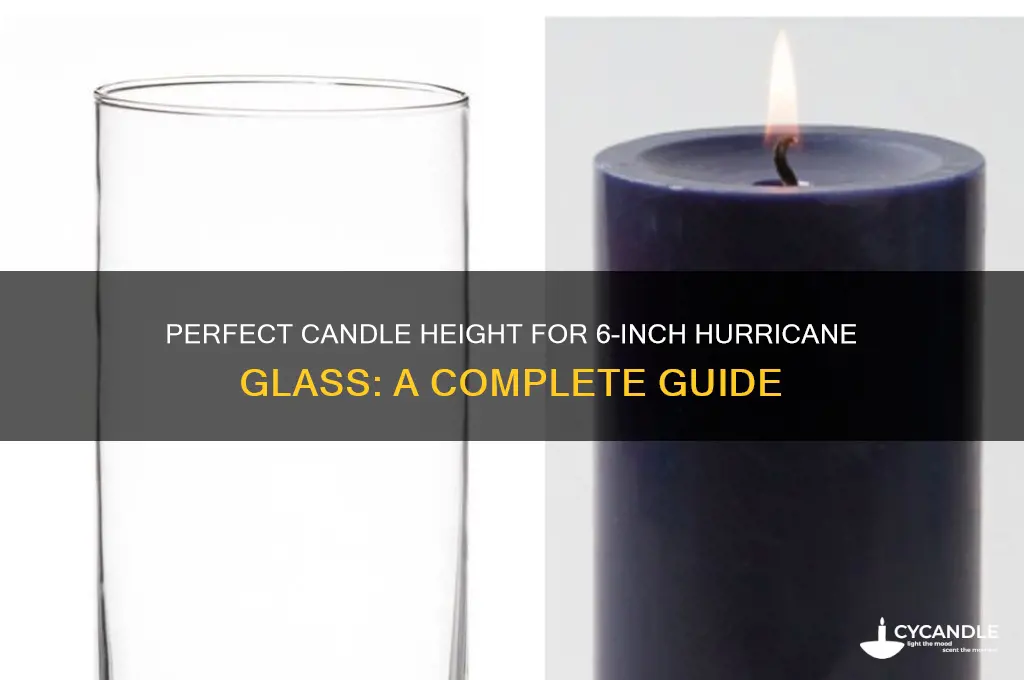 what size candle height for a 6 in hurricane