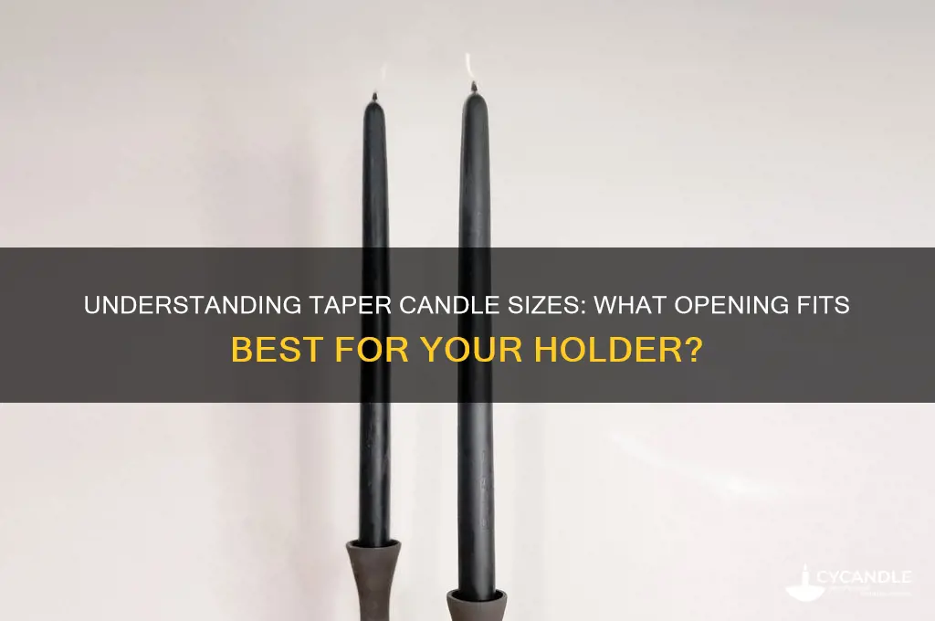 what size opening does a taper candle hold