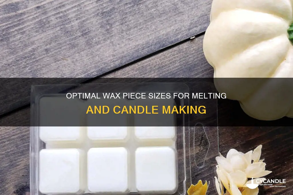 what size pieces break wax to melt down for candles