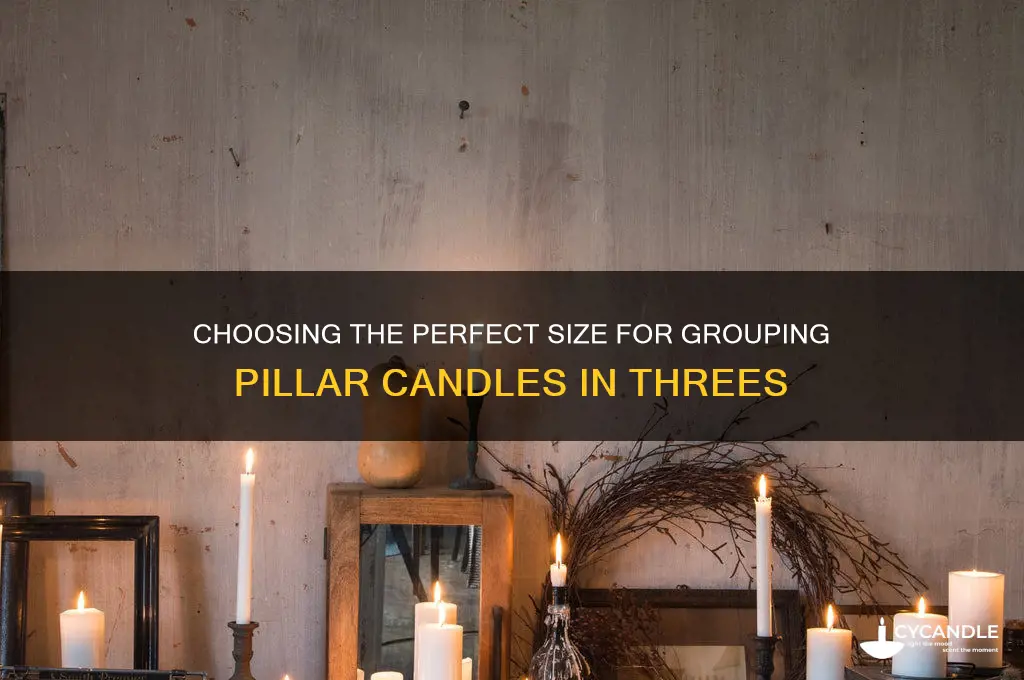 what size pillar candles in groups of 3