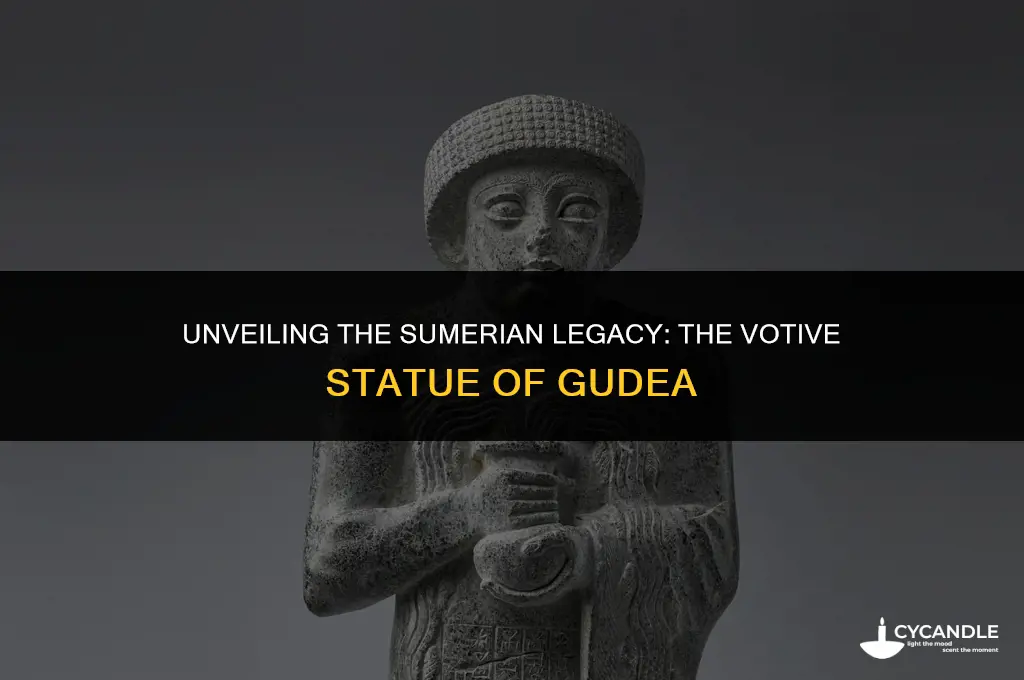 what sumerian invention appears on the votive statue of gudea