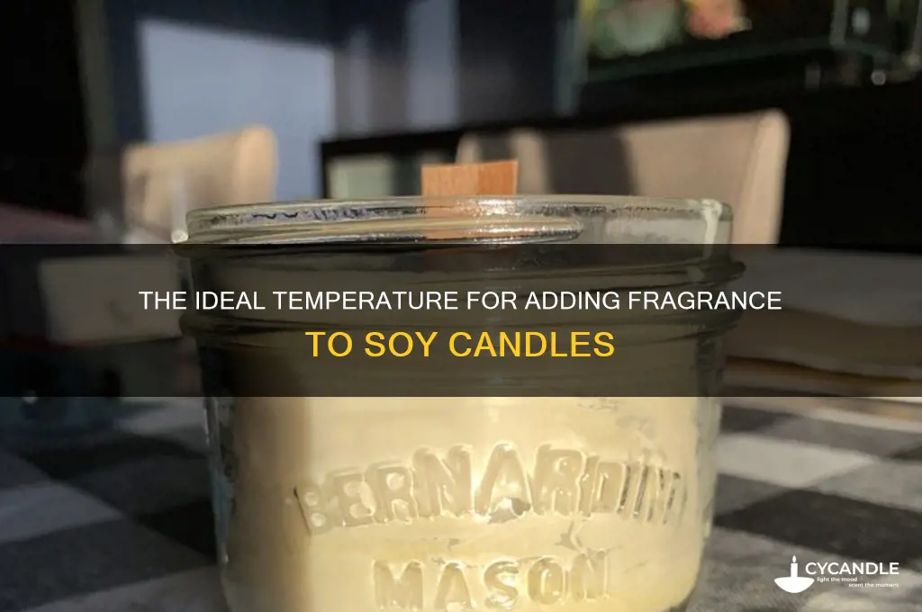 what temp do you add fragrance to soy candles