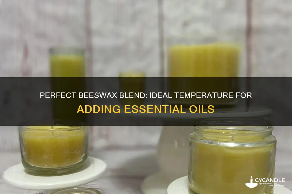 what temp to add essential oil to beeswax