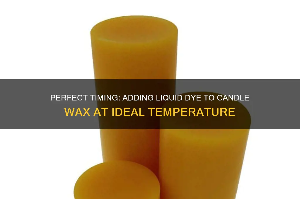 what temperature do you add liquid dye to candle wax