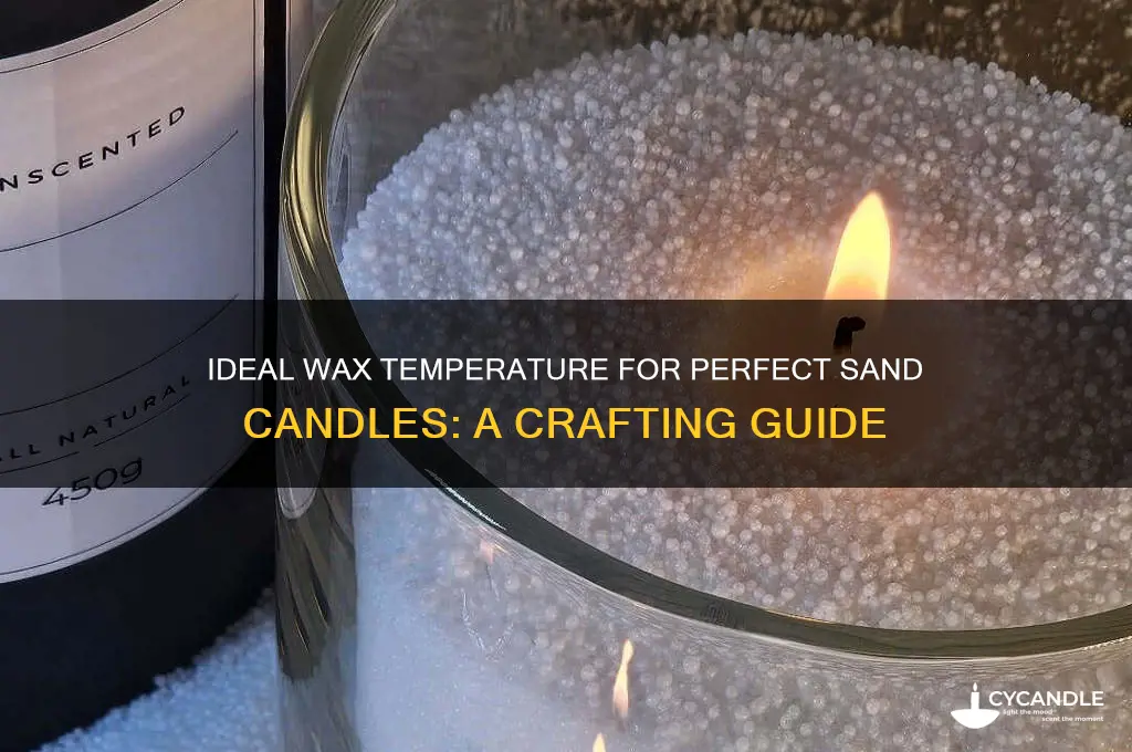 what temperature does wax have to be for sand candles