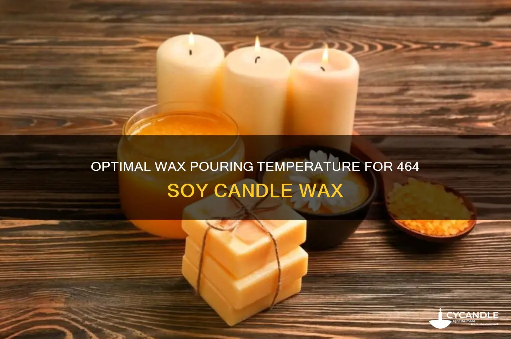 what temperature to add wax in 464 candles