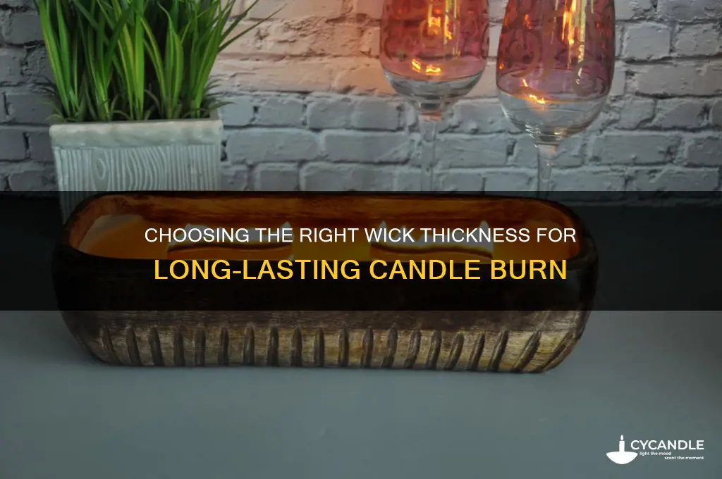 what thickness candle wick for long burn candles