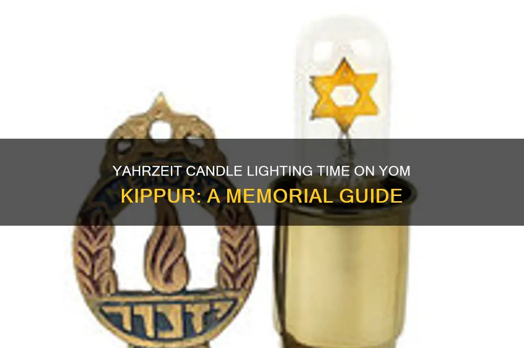 what time do you light yahrzeit candle yom kippur