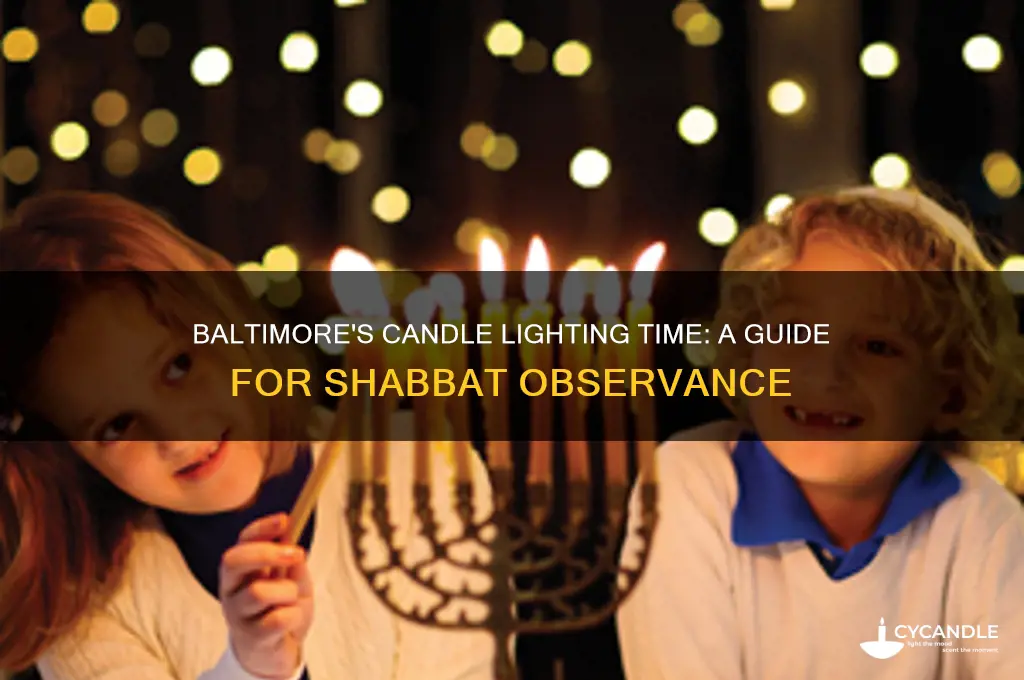 what time is candle lighting in baltimore