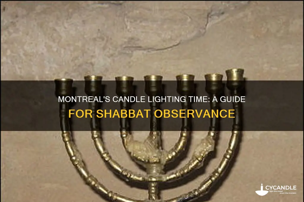 what time is candle lighting in montreal
