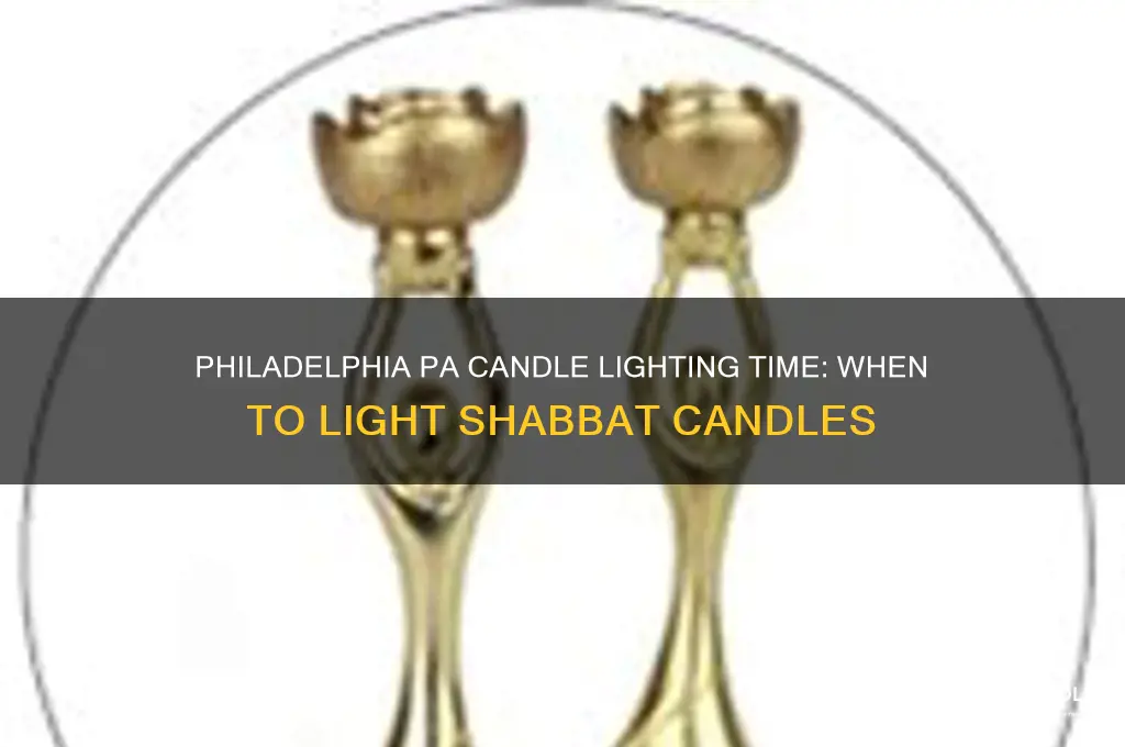 what time is candle lighting in philadelphia pa