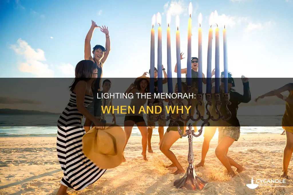 what time of day are menorah candles lit