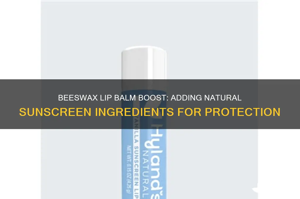 what to add to beeswax lip balm for sunscreen