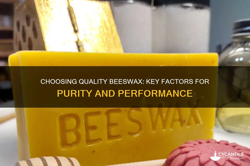 what to look for in beeswax