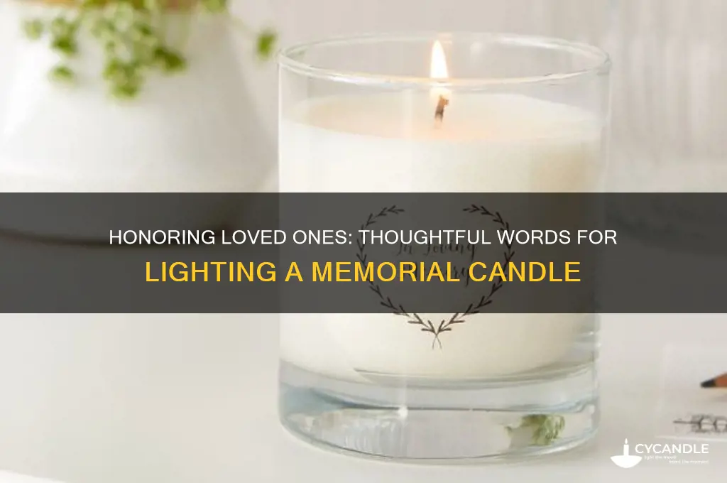 what to say when lighting a memorial candle