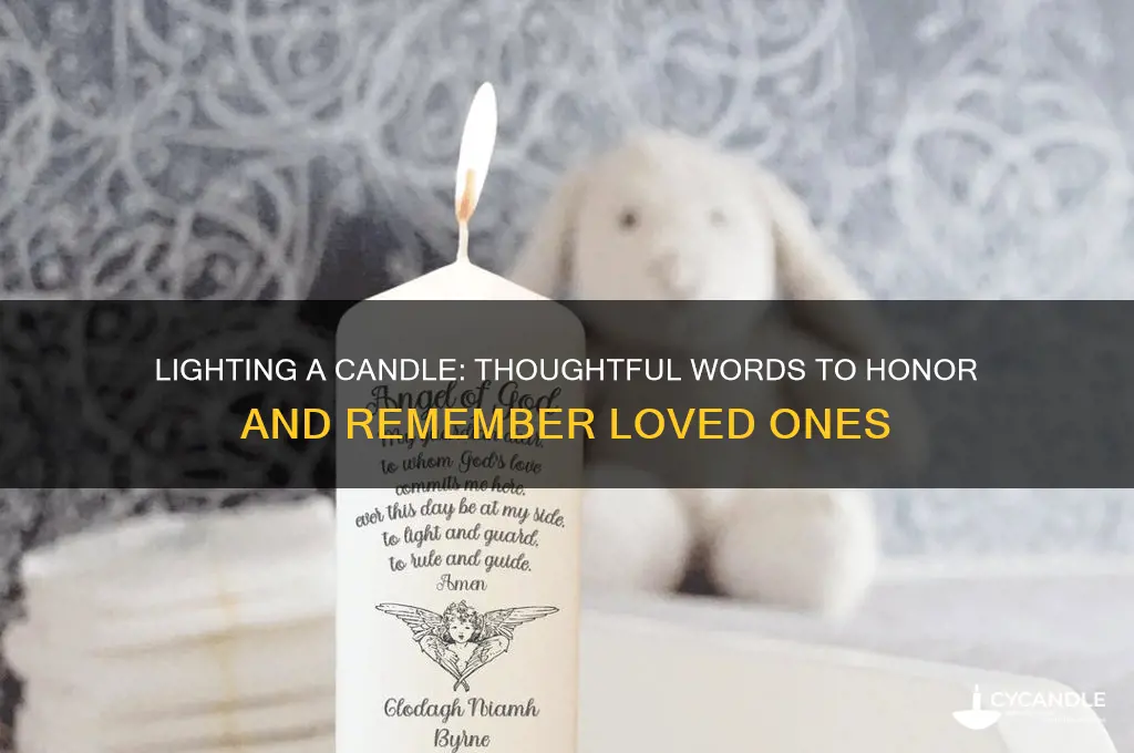 what to say when you light a candle for someone