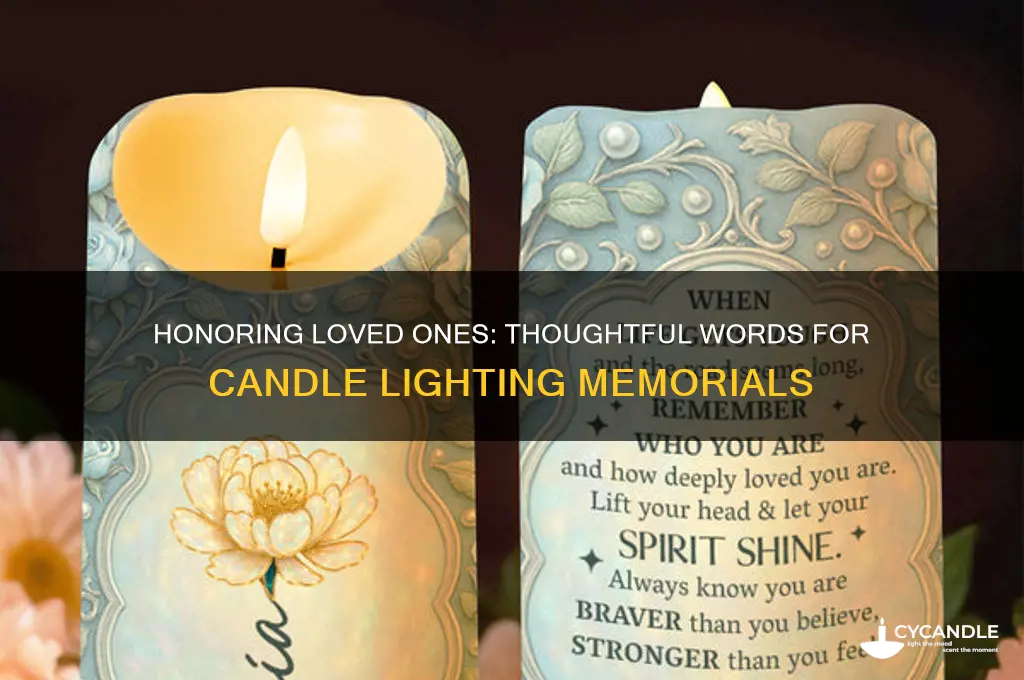 what to write on candle lighting for passed away