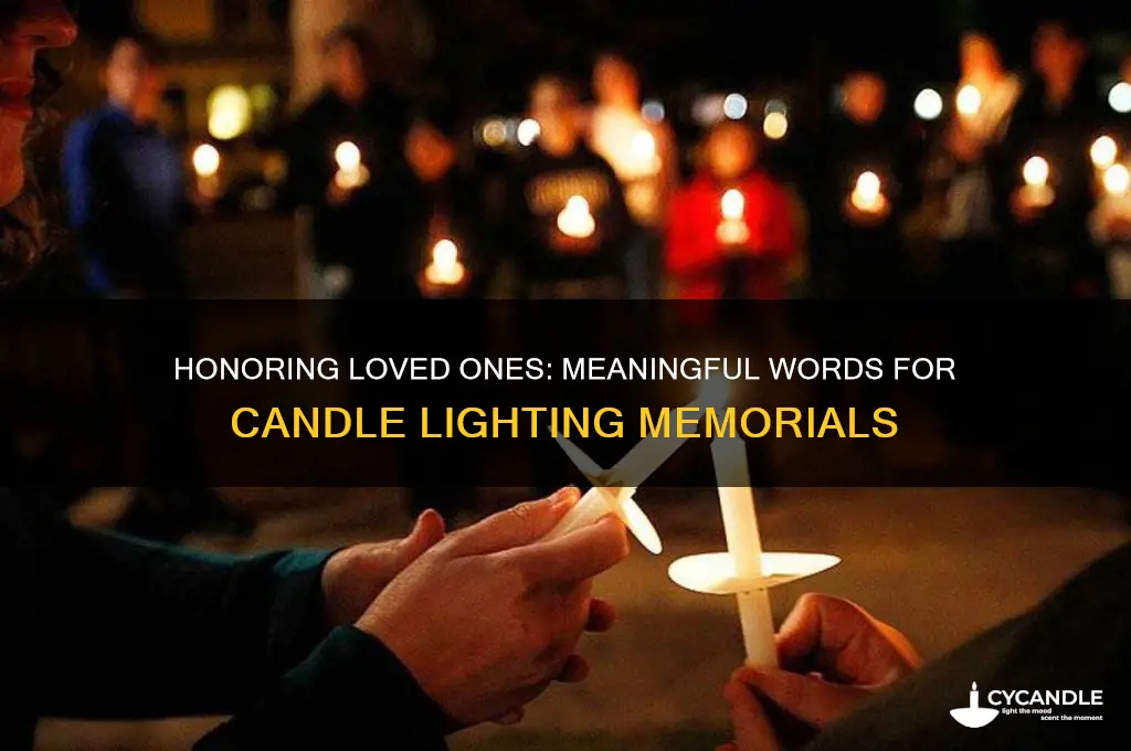 what towrite on candle lighting for passed away