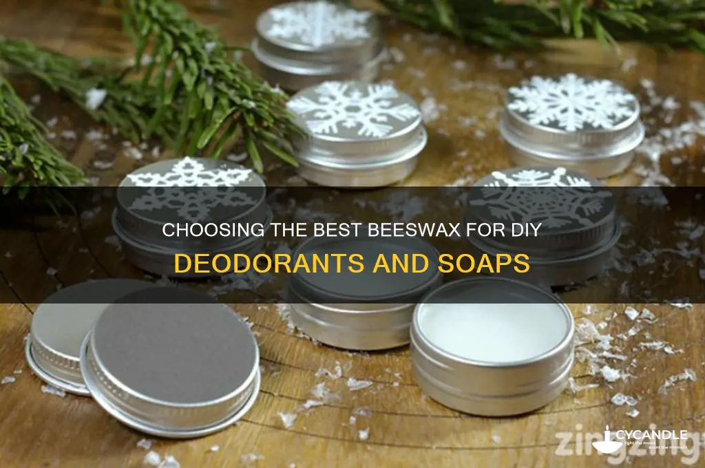 what type of beeswax for diy deoderants or soap
