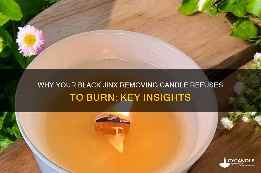 when a black jinx removing candle will noty burn