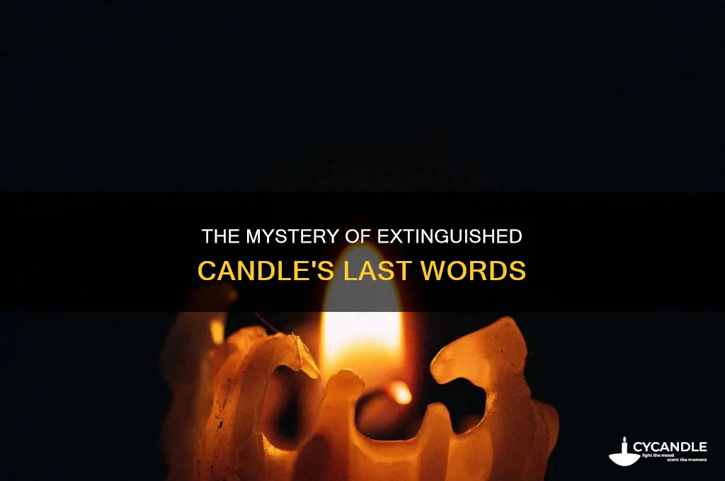 when a candle goes out words