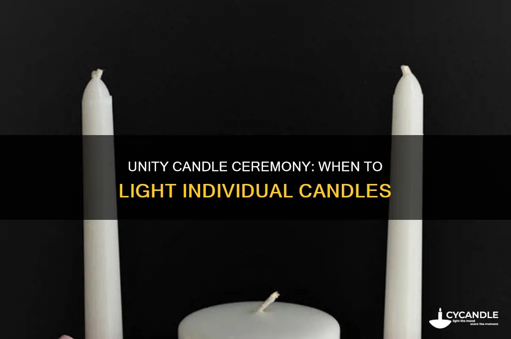 when are the individual candles lit for unity candle ceremony