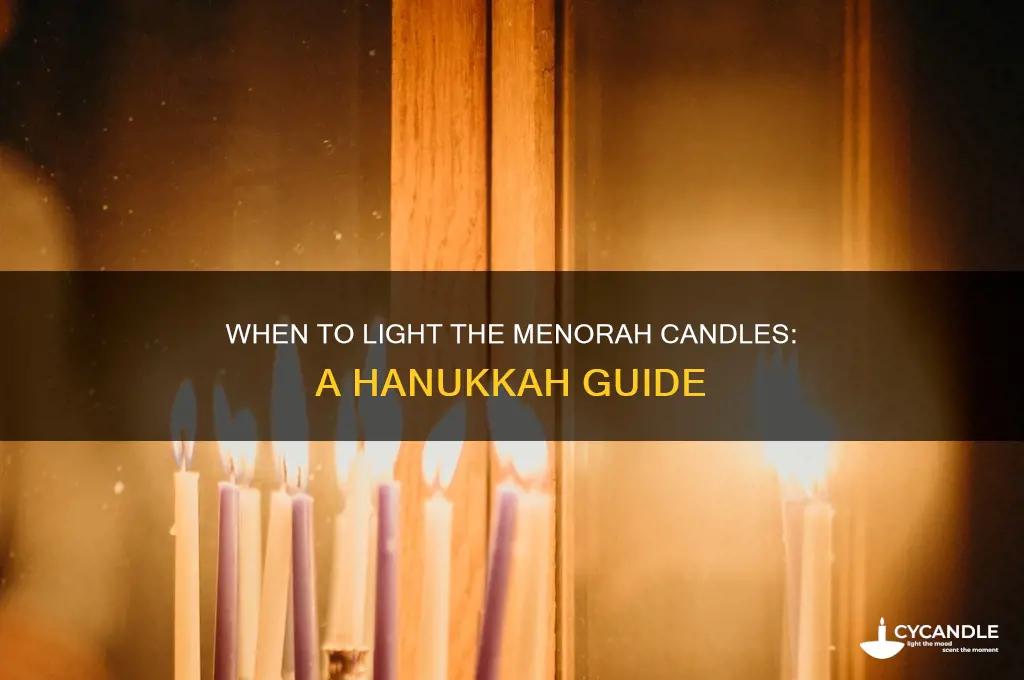 when are the lights the candles on the menorah