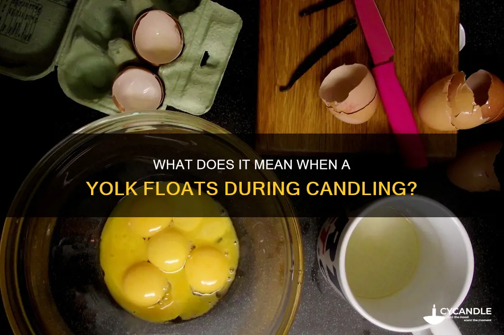 when candling an egg little yolk floating around