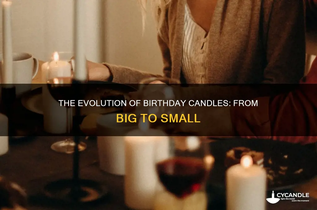 when did birthday candles become small