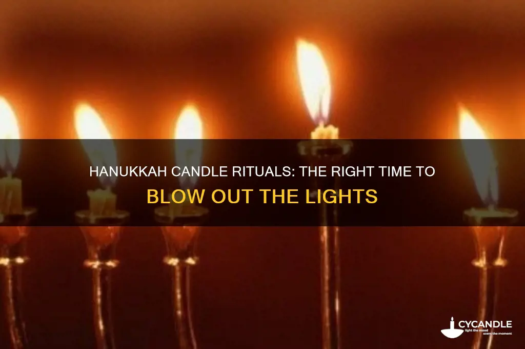 when do you blow out hanukkah candles
