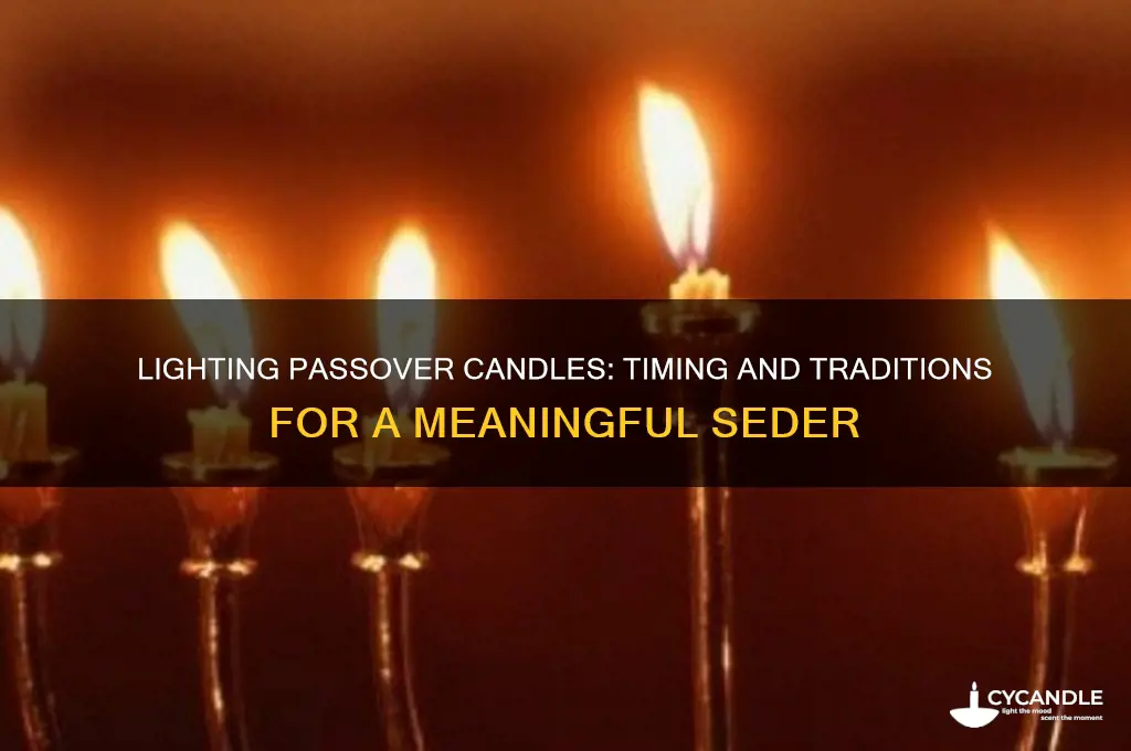 when do you light candles for passover