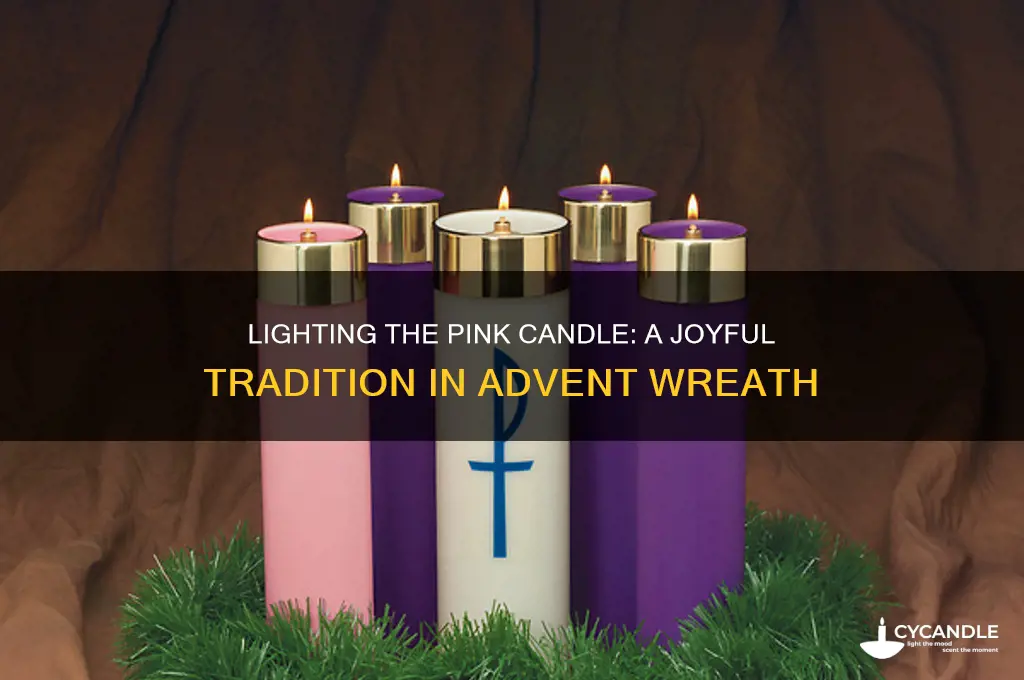 when do you light the pink candle in advent wreath