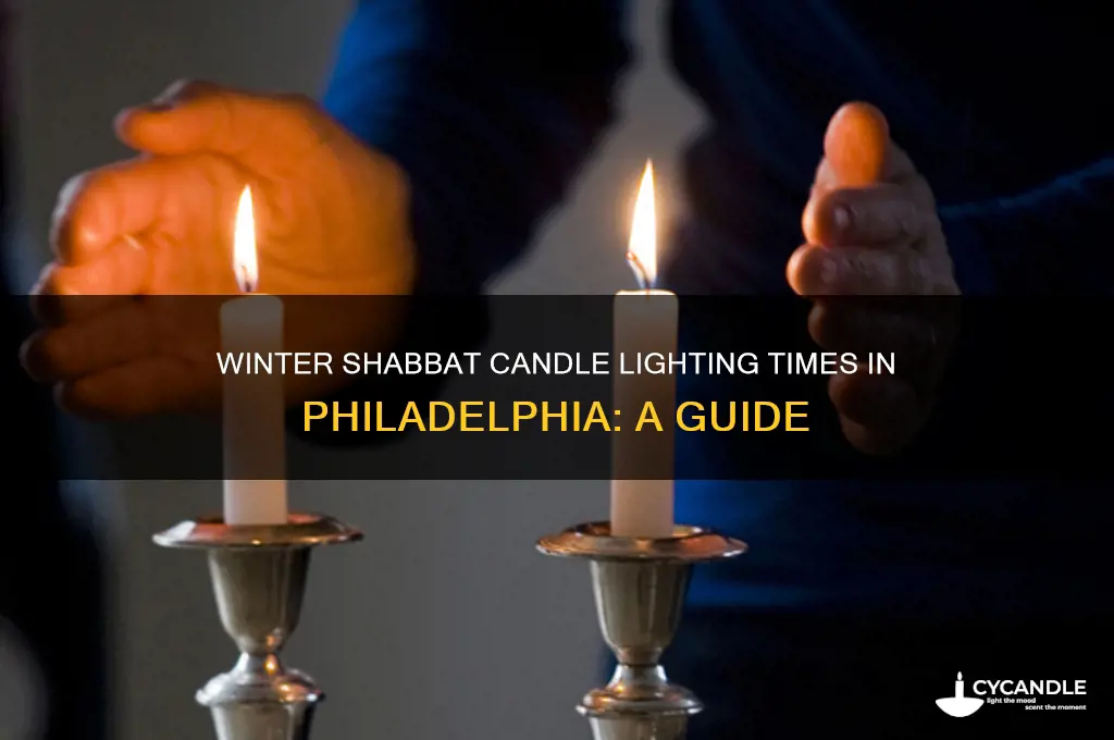 when is shabbat candle lighting in philly in the winter