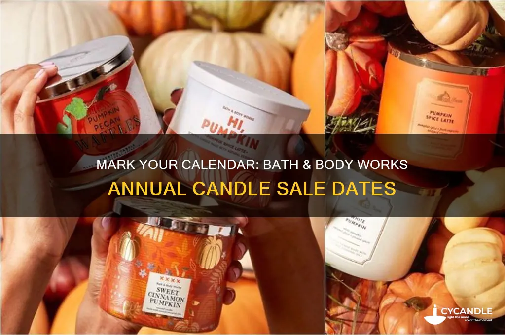 when is the annual bath and body works candle sale