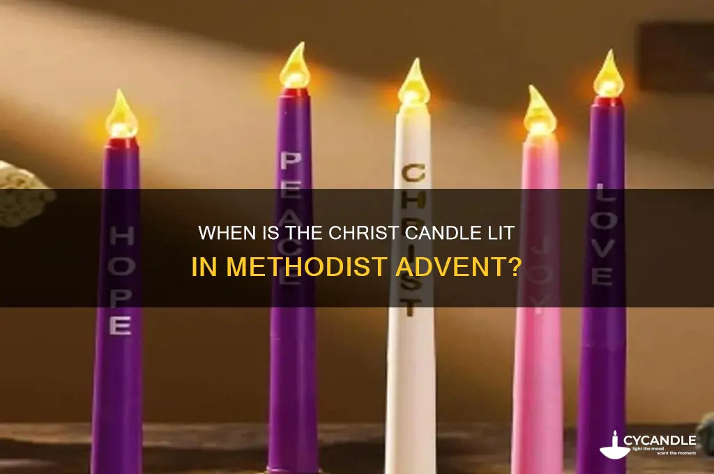 when is the christ candle lit advent methodist