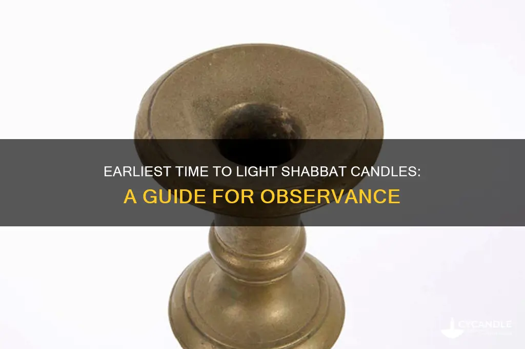 when is the earliest time to light shabbat candles