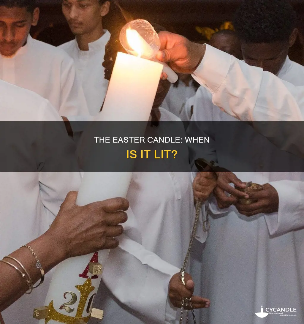 when is the easter candle lit