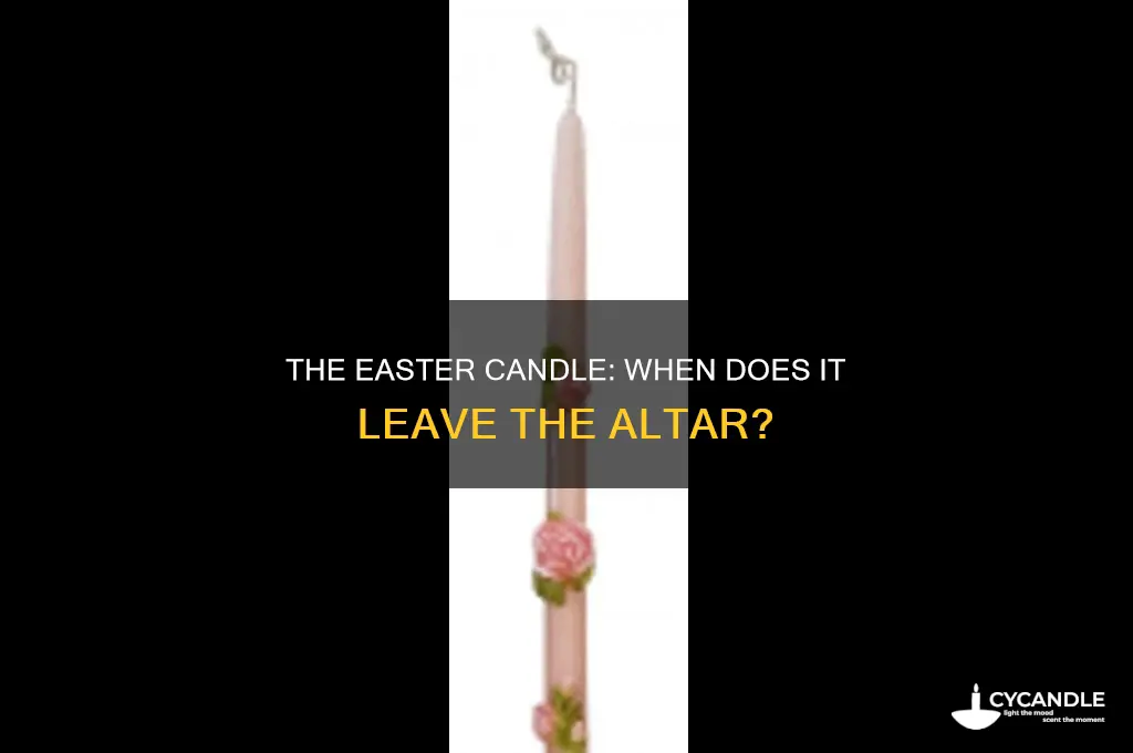 when is the easter candle removed from the altar
