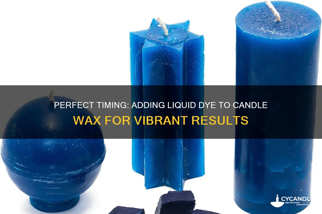 when to add liquid dye to candle wax