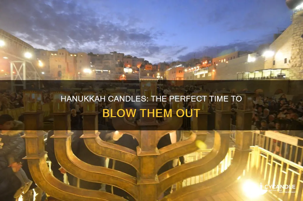 when to blow out hanukkah candles