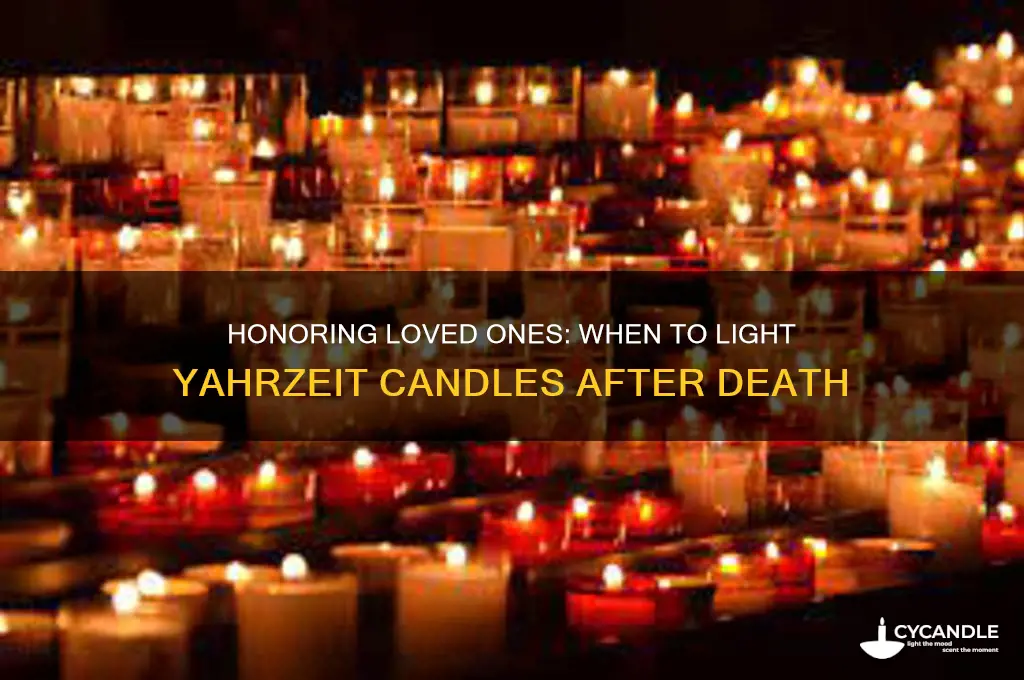 when to light yahrzeit candle after death