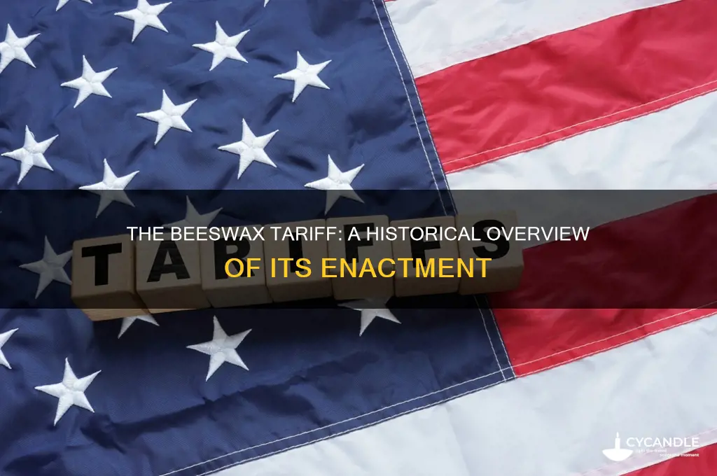 when was beeswax tariff enacted