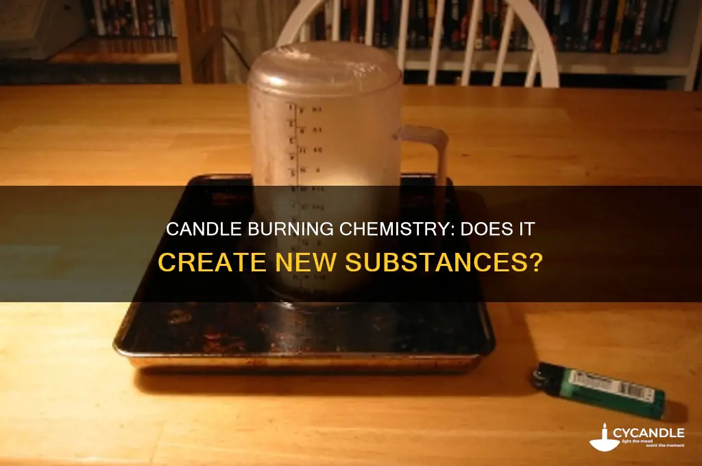 when you burn a candle is a new substance formed